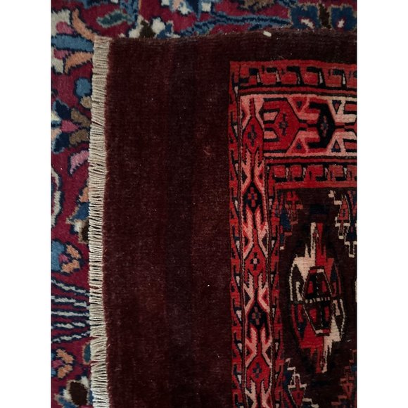 Antique Persian Hand Knotted Red Tribal Wool Rug Or Turkomen Tribal Chuval (Bag - Picture 16 of 16